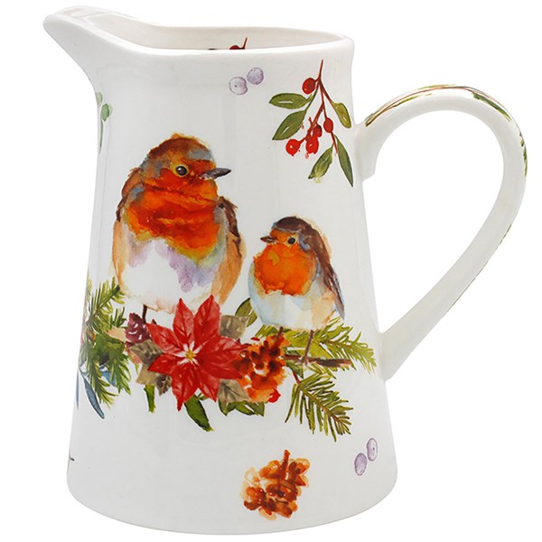 Jennifer Rose Winter Robin Jug Medium