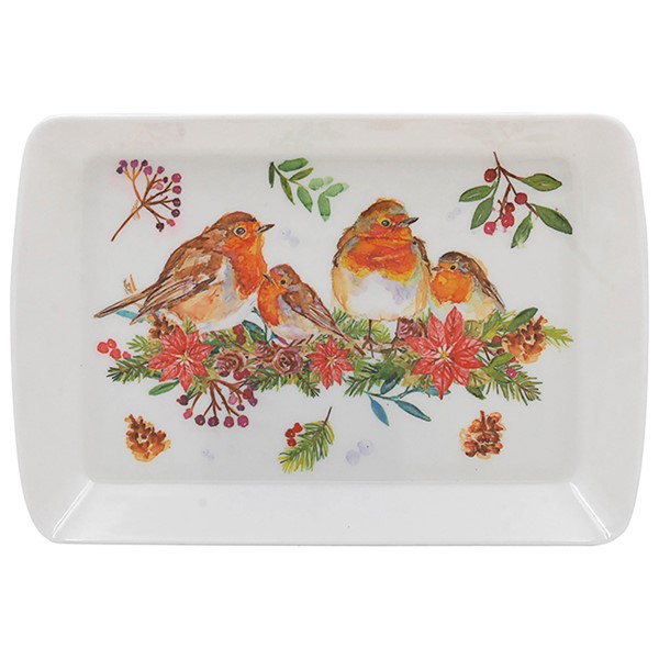 Jennifer Rose Winter Robin Small Tray