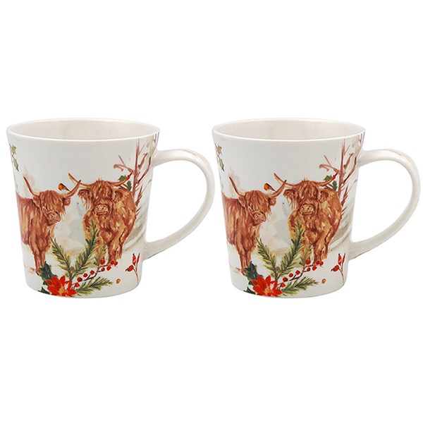 Jennifer Rose Highland Cow Mug Set of 2