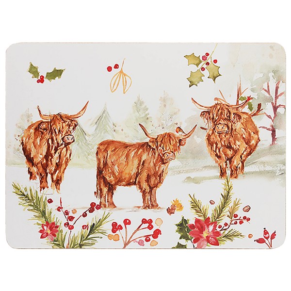 Jennifer Rose Highland Cow Placemat Set of 4