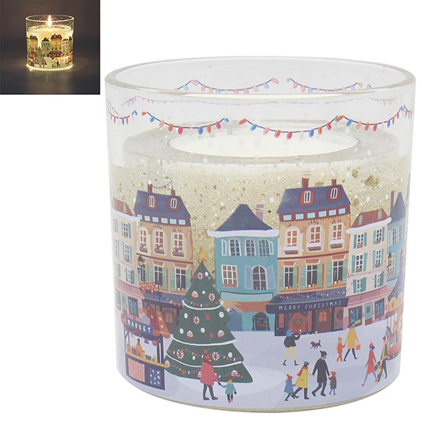 Xmas Tinsel Town White LED Candle