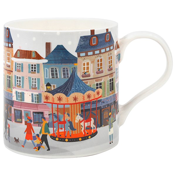 Xmas Tinsel Town White Mug