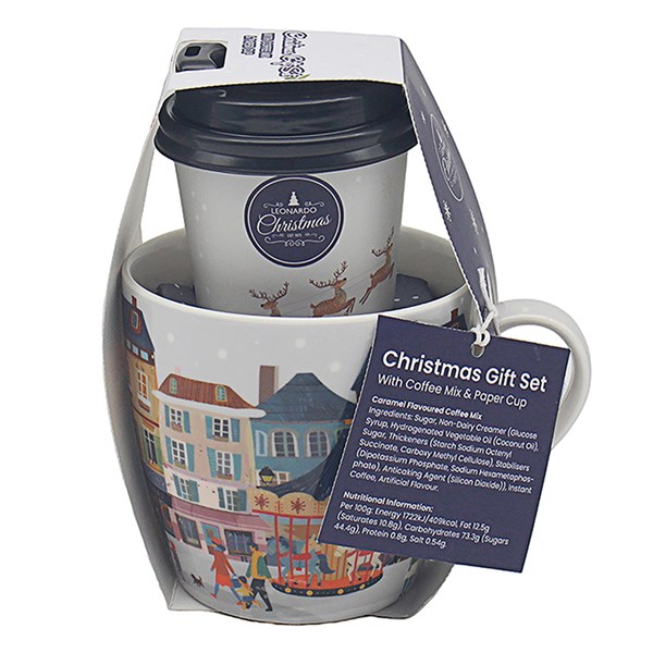 Xmas Tinsel Town White Coffee Set