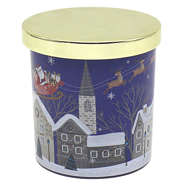 Xmas Tinsel Town Blue Candle