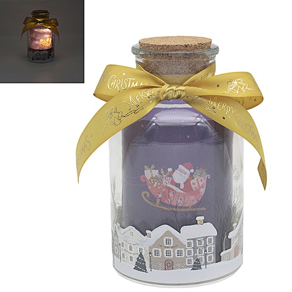 Xmas Tinsel Town Blue LED Bottle