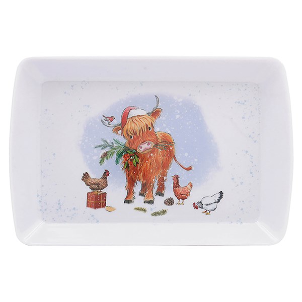 Paper Shed Xmas Small Tray Highland Cow