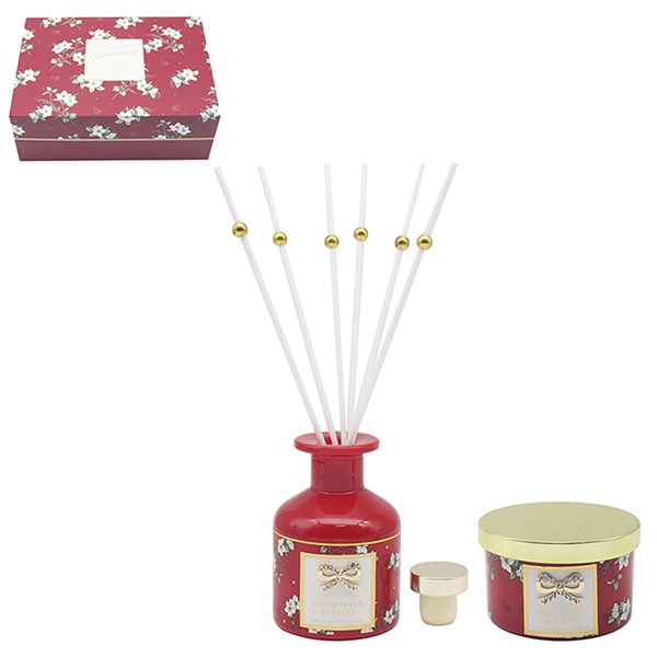 Xmas Madelaine Candle Diffuser Red