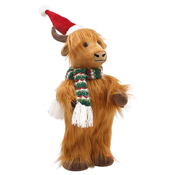 Xmas Plush Dancing Highland Cow