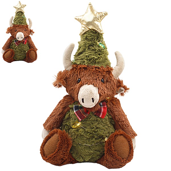 Xmas LED Highland Cow Sitting Small