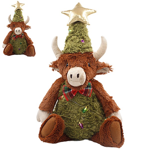 Xmas LED Highland Cow Sitting Medium
