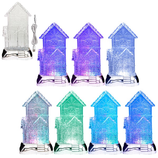 Xmas LED Water Coloured Xmas House