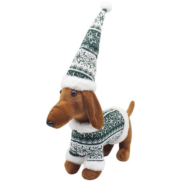 Xmas Jumper Dachund Green Medium