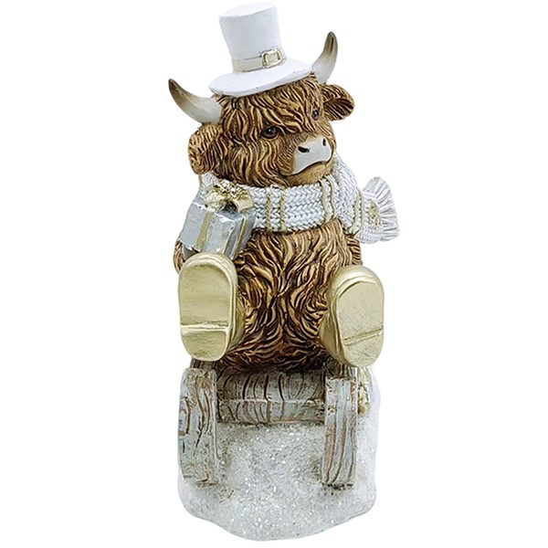 Xmas Highland Cow Sledge