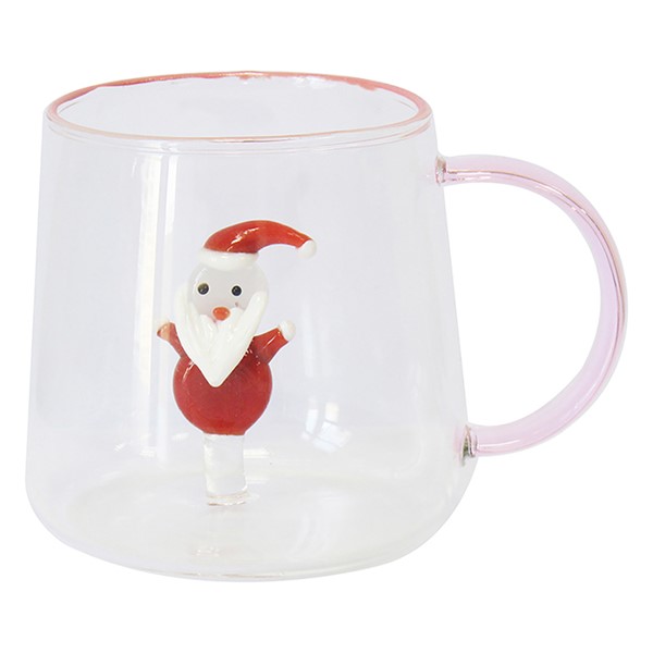 Xmas Glass Cups Santa