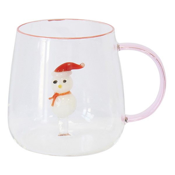 Xmas Glass Cup Snowman