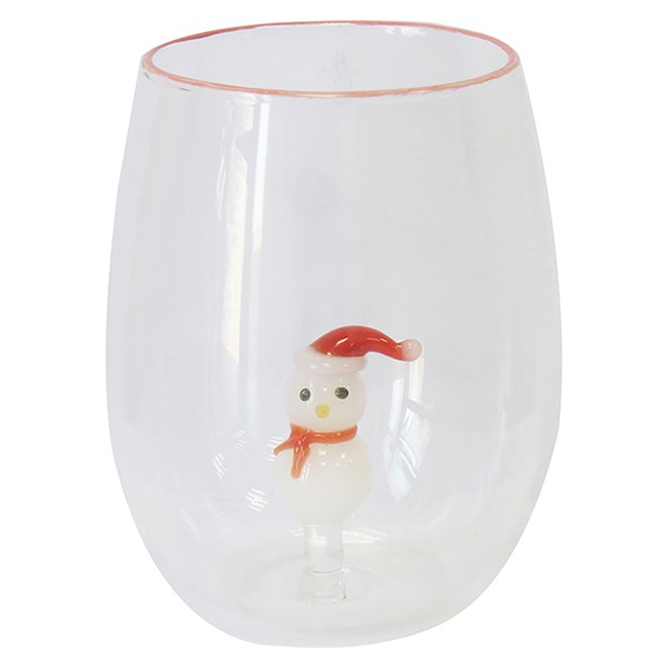Xmas Stemless Glass Snowman