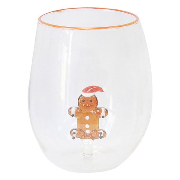 Xmas Stemless Glass Gingerbread