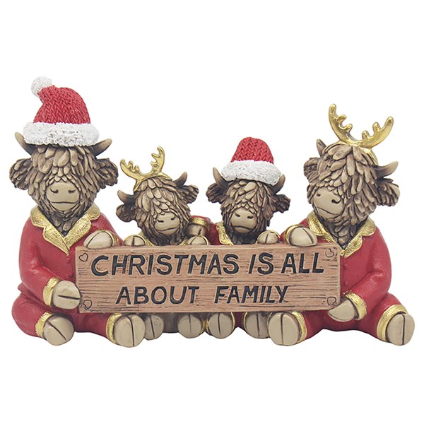 Xmas Highland Cow Family
