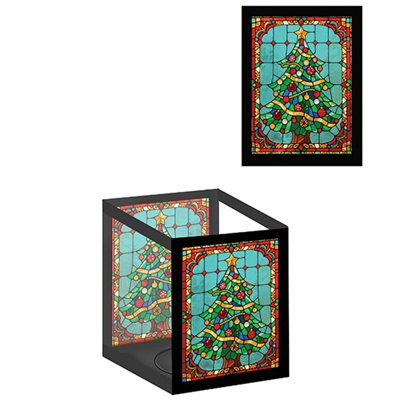 Stained Glass LED Tealight Holder Xmas Tree