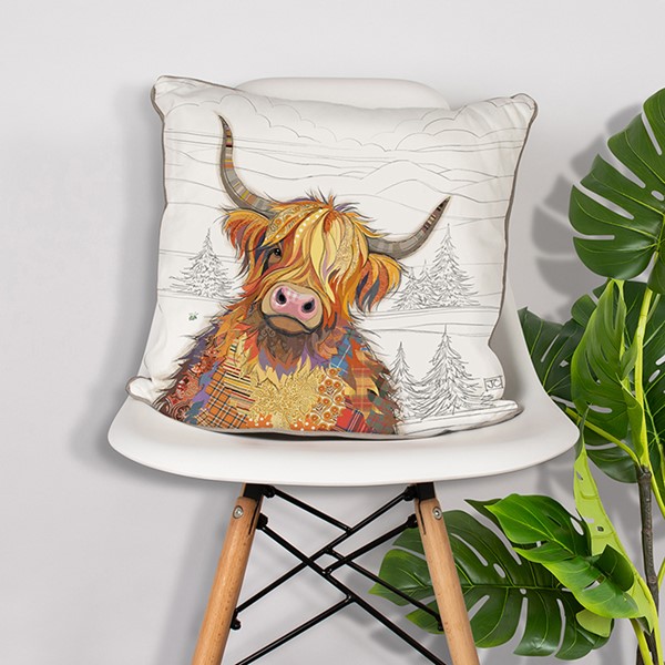 Bug Art Cushion Highland Cow