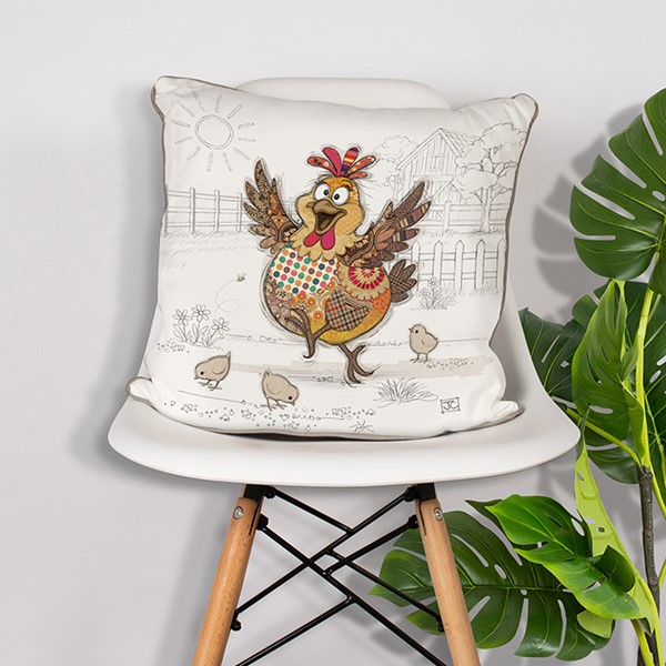 Bug Art Cushion Hen