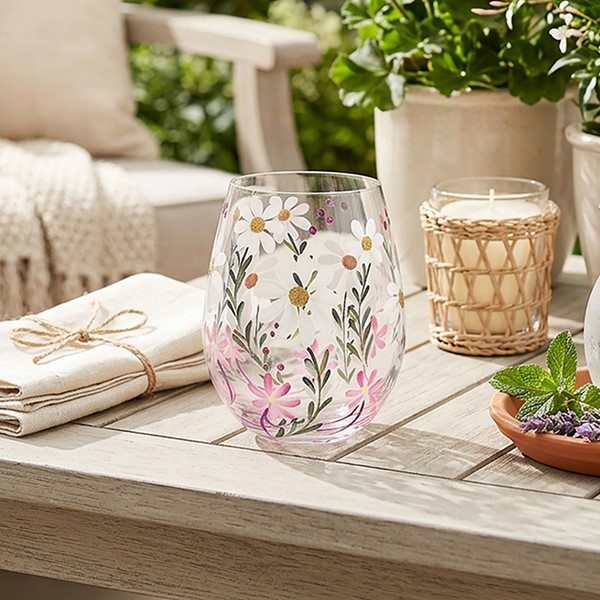 Hand Painted Stemless Daisies