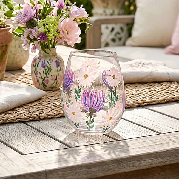 Hand Painted Stemless Thistle