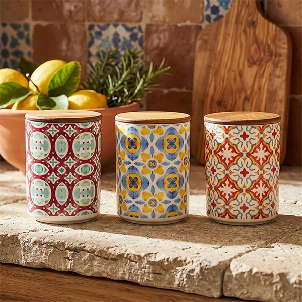 Tuscany Wood Lid Canisters