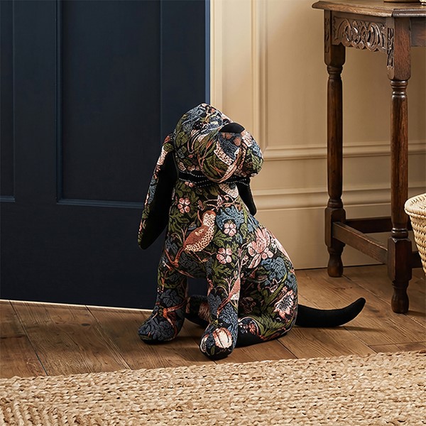 William Morris Fabric Doorstop Basset