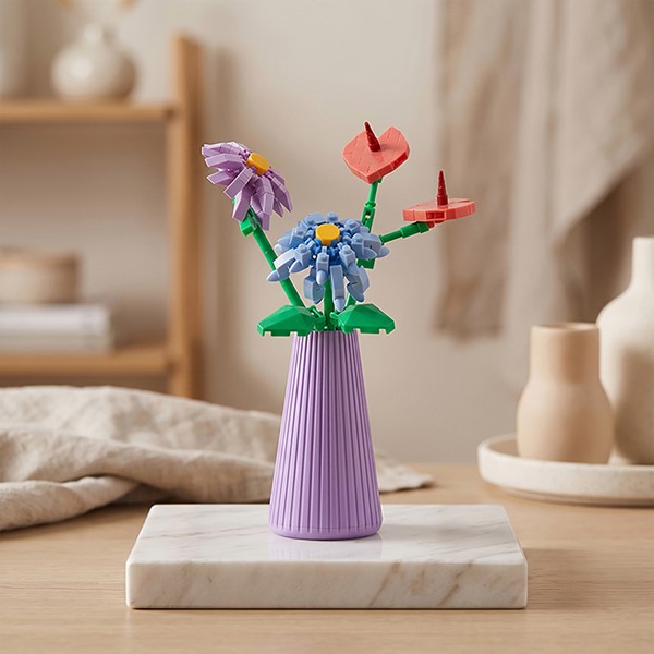 Mini Bricks Flowers in Vase