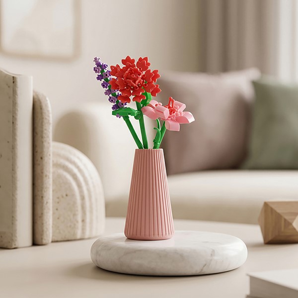 Mini Bricks Flowers in Vase