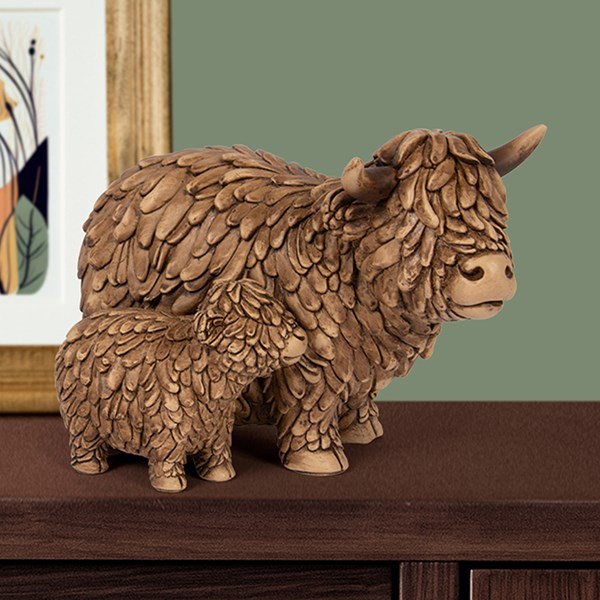 Hughie Highland Cow & Calf Small