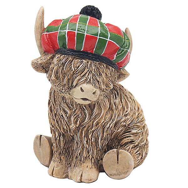 Happy Highland Cow Tartan Hat