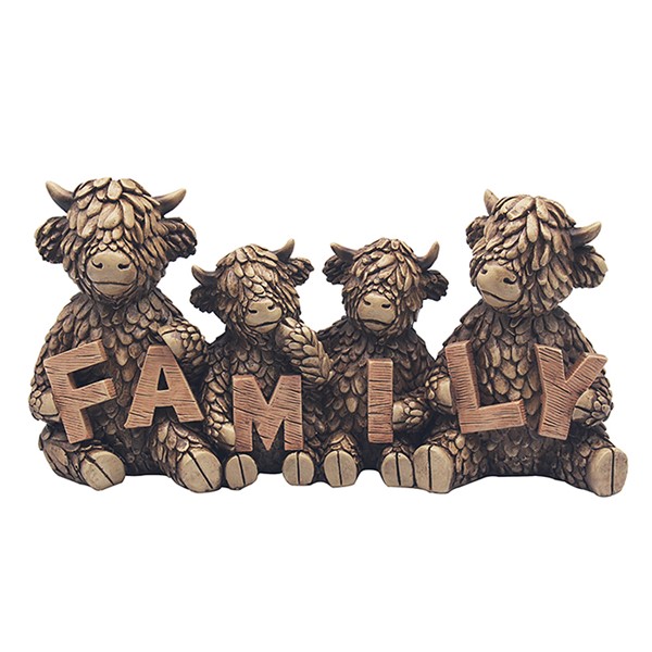 Hughie Highland Cow Message Family
