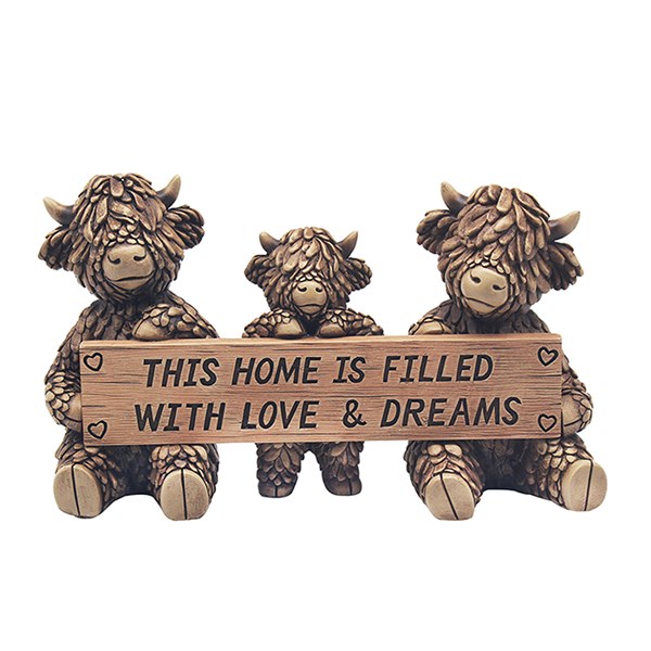 Hughie Highland Cow Message Home