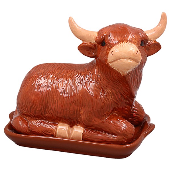 Horned Highland Cow Butter Dish