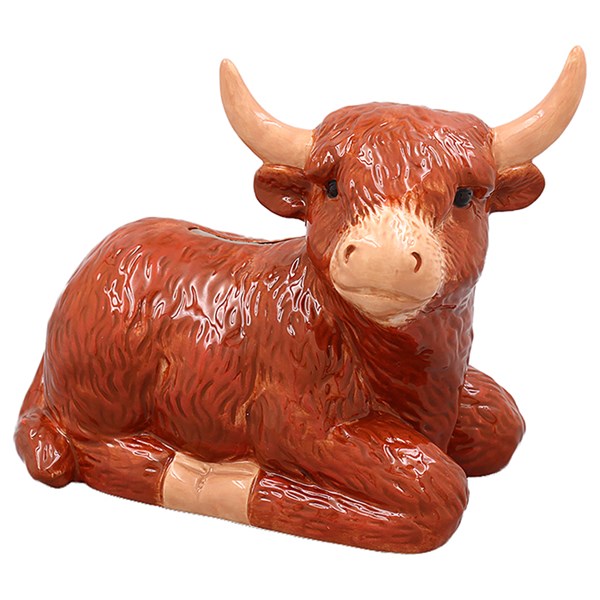 Horned Highland Cow Money Box