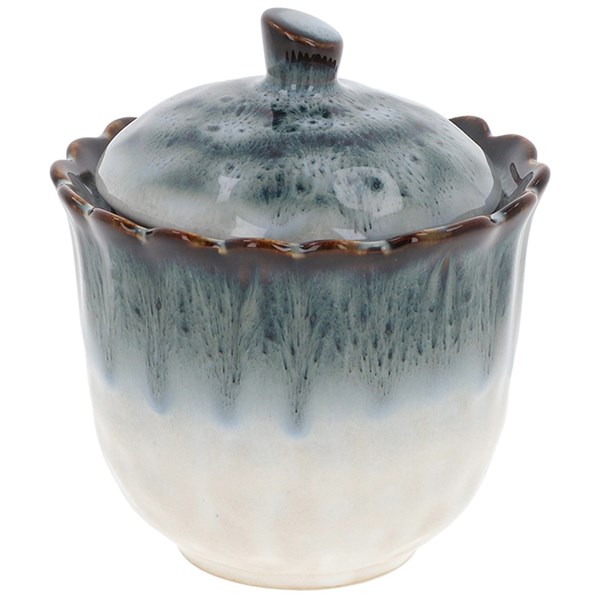 Reactive Glaze Blue Frill Canister