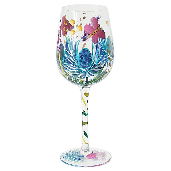Flower Wine Glass Thistles