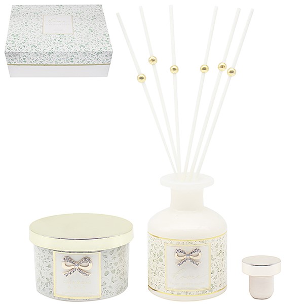 Hearts Design Candle Diffuser Set of 2 Home Green