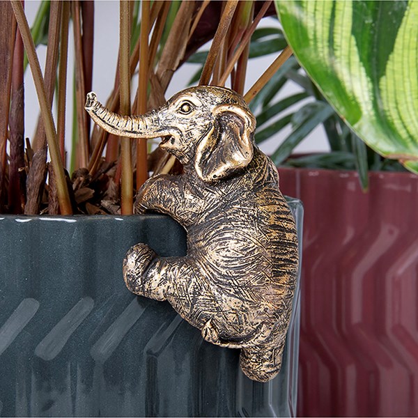 Bronze Plant Pot Pals Elephant
