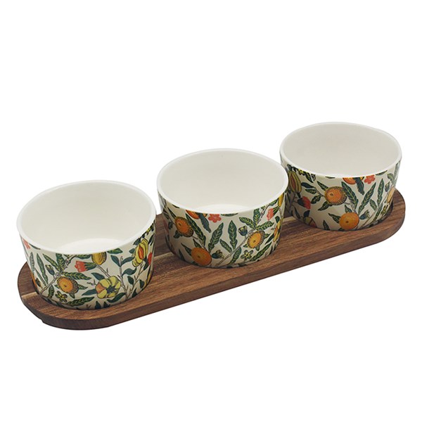 William Morris Fruits Snack Bowls 3 on Tray