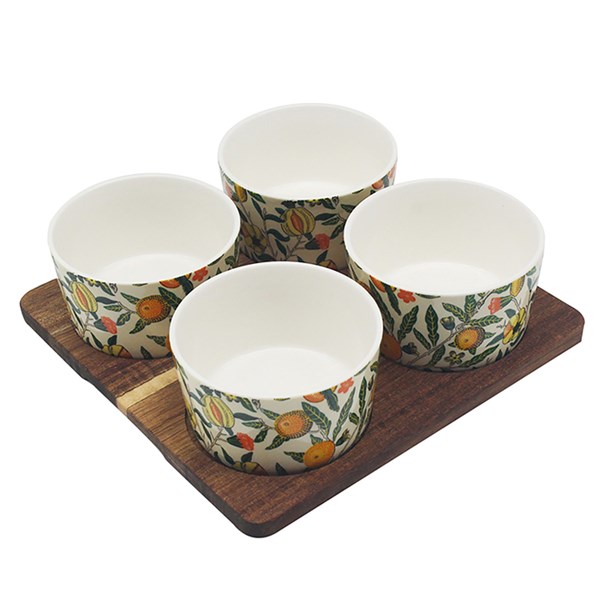 William Morris Fruits Snack Bowls 4 on Tray