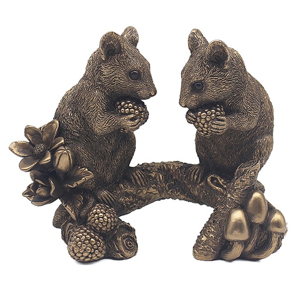 Reflections Bronze Mouse On Branch