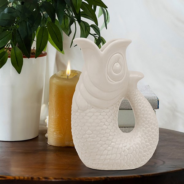 Glug Fish Vase Cream Small