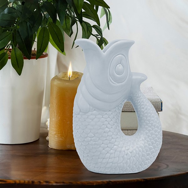 Glug Fish Vase Blue Small