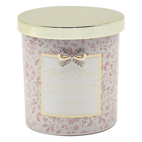Hearts Design Mum Candle