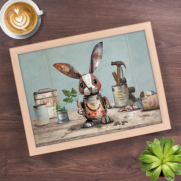 Scrap Art Laptray Rabbit