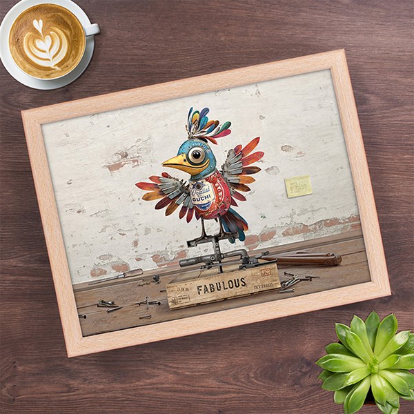 Scrap Art Laptray Bird