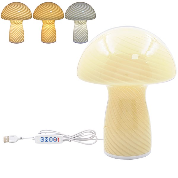 Mushroom Lamp Glass Cream